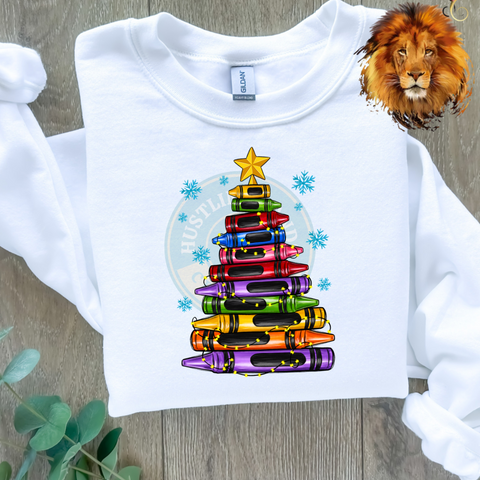 Crayon Christmas Tree - white