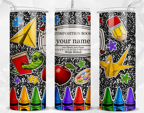 Teacher Gift Personalized, 20oz skinny tumbler B&T Kustom Designs