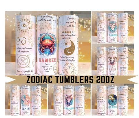 Zodiac Sign Affirmation 20oz Tumbler B&T Kustom Designs