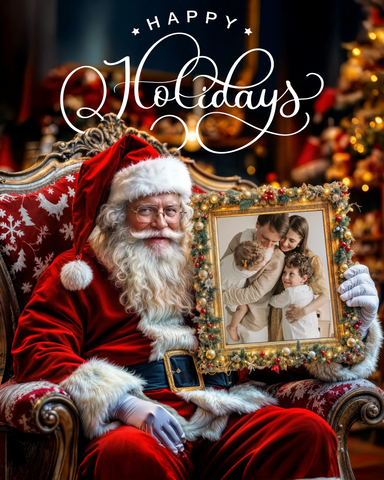 Custom Santa Family Photo - Digital PNG