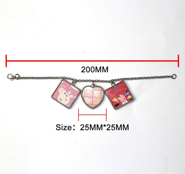 Sublimation Blank 3 Photo Charm Bracelet B&T Kustom Designs