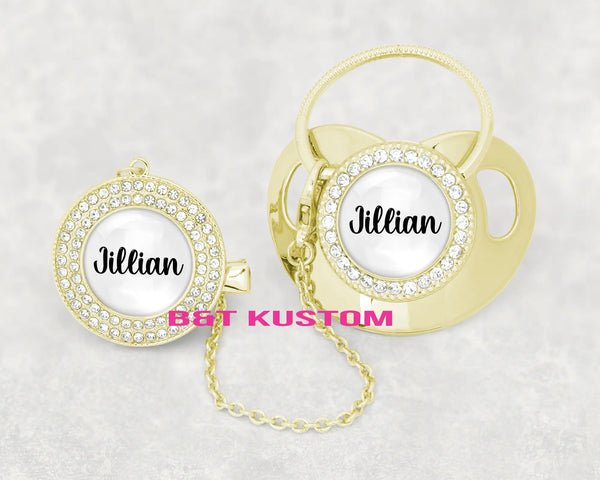 Custom Diamond Pacifier With Photo or Name