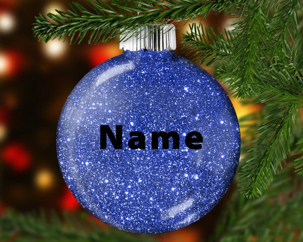 Custom Blue Glitter Ornament