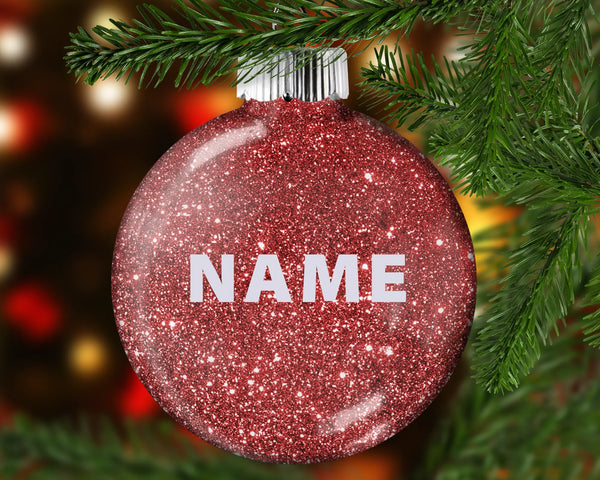 Custom Red Glitter Ornament