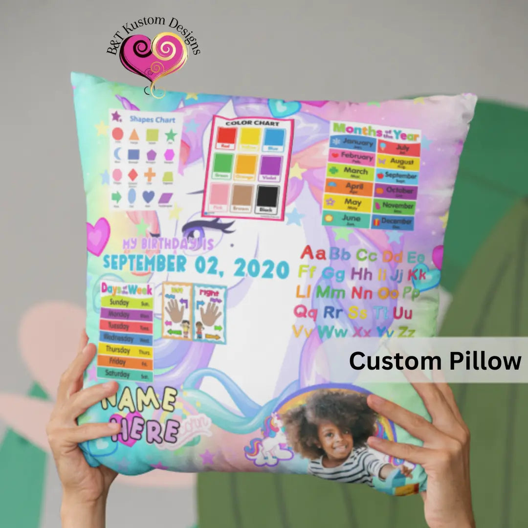 Custom Learning Pillow B&T Kustom Designs