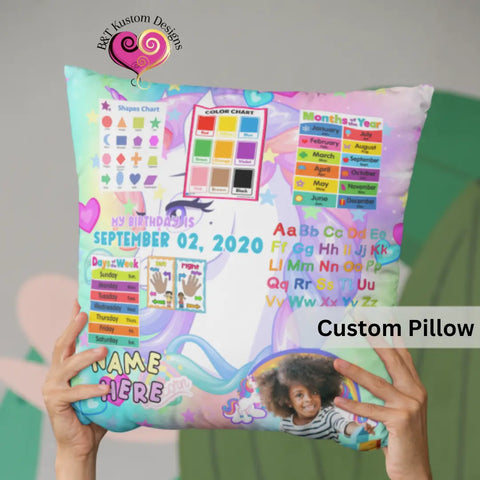 Custom Learning Pillow B&T Kustom Designs