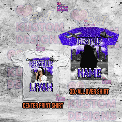 Custom Photo Purple Memorial Shirt