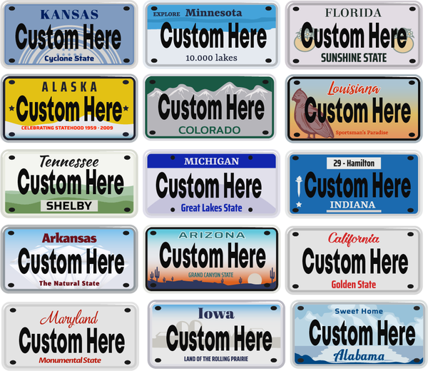 Custom License Plate Pendants B&T Kustom Designs