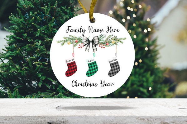 Family Christmas Ornament B&T Kustom Designs