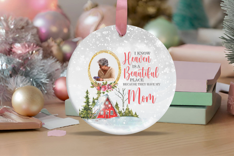 Custom Mom Photo Memorial Ornament