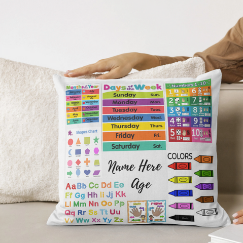 Learning Chart Pillow - PNG B&T Kustom Designs