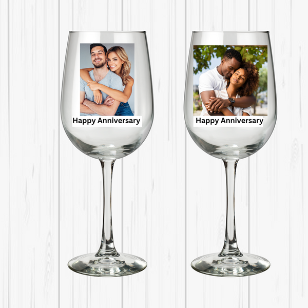 Personalized Printed Stemmed Photo Wine Glass B&T Kustom Designs