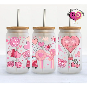 Pink Valentines Libbey Can B&T Kustom Designs