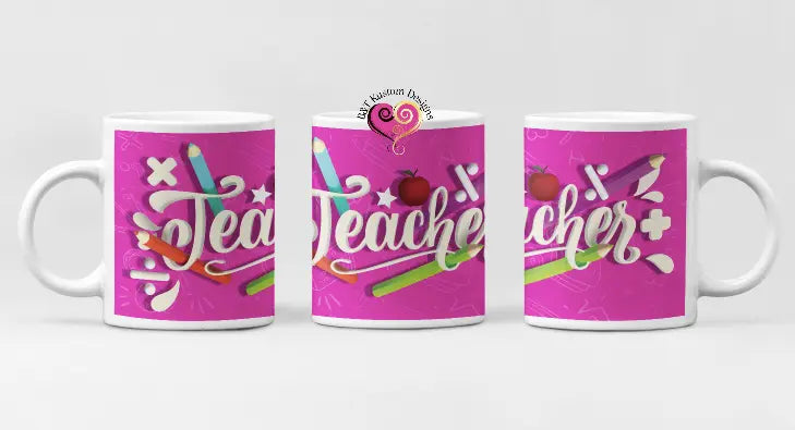 Teacher Design 11oz Mug Pink