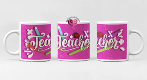 Teacher Design 11oz Mug Pink